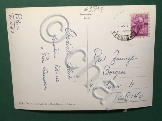 Cartolina Potenza - Cattedrale - Interno - 1963