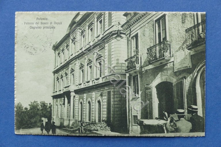 Cartolina Potenza - Palazzo del Banco di Napoli - Ingresso …
