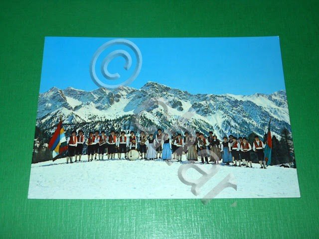 Cartolina Pozza di Fassa - Corpo bandistico 1960 ca