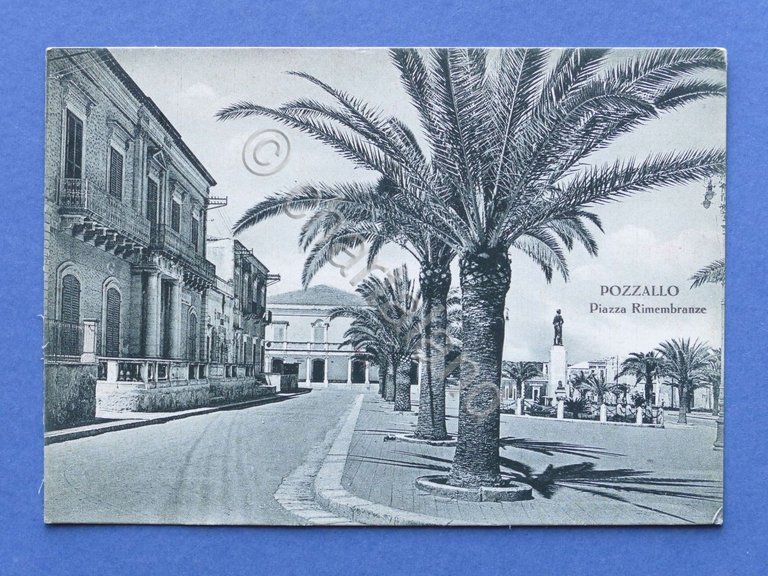 Cartolina Pozzallo - Piazza Rimembranze - 1954.