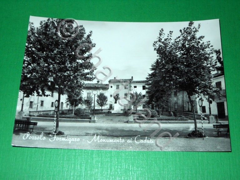 Cartolina Pozzolo Formigaro - Monumento ai Caduti 1955 ca