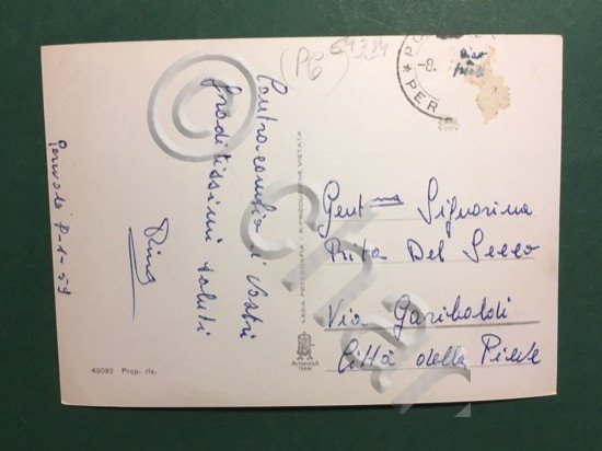 Cartolina Pozzuolo - Piazza del Popolo - 1959