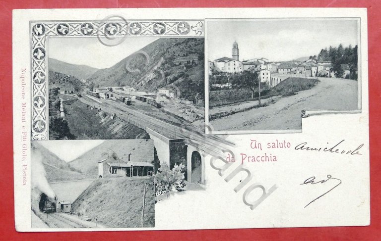 Cartolina Pracchia - Varie vedute - 1901