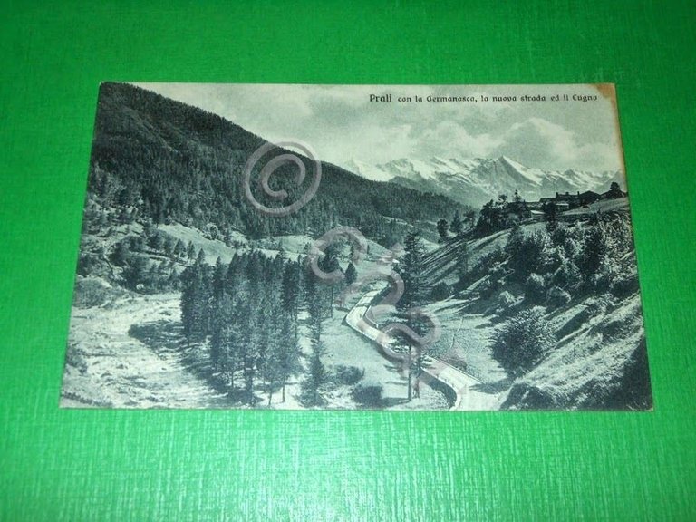 Cartolina Prali con la Germanasca la nuova strada ed il …