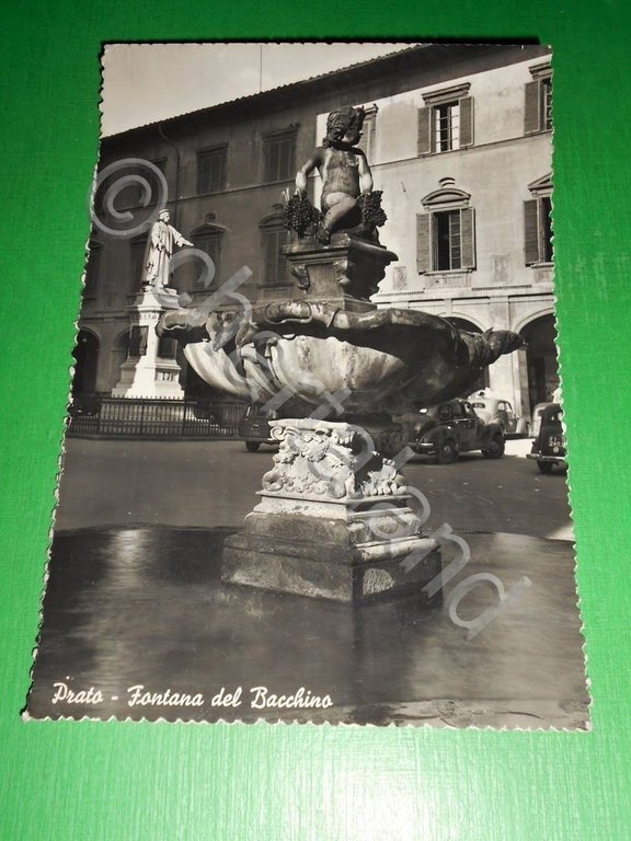 Cartolina Prato - Fontana del Bacchino 1954 #1