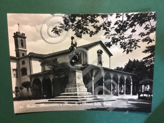 Cartolina Prato - Monumento a Magnolfi e Chiesa Della Pietà …