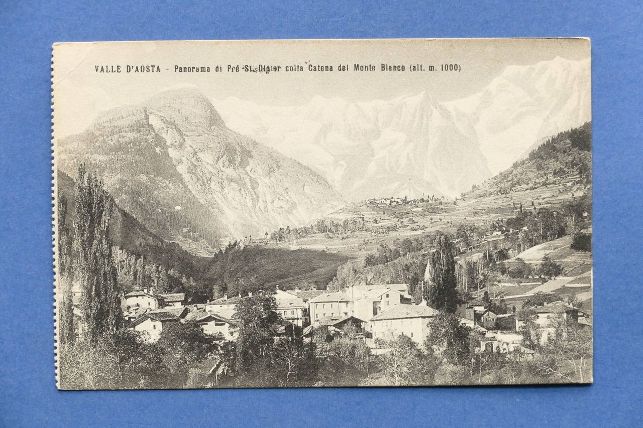 Cartolina Pré-Saint-Didier - Panorama con Catena del Monte Bianco - …