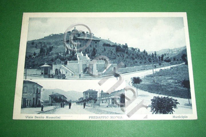 Cartolina Predappio Nuova - Viale Benito Mussolini e Municipio 1940 …