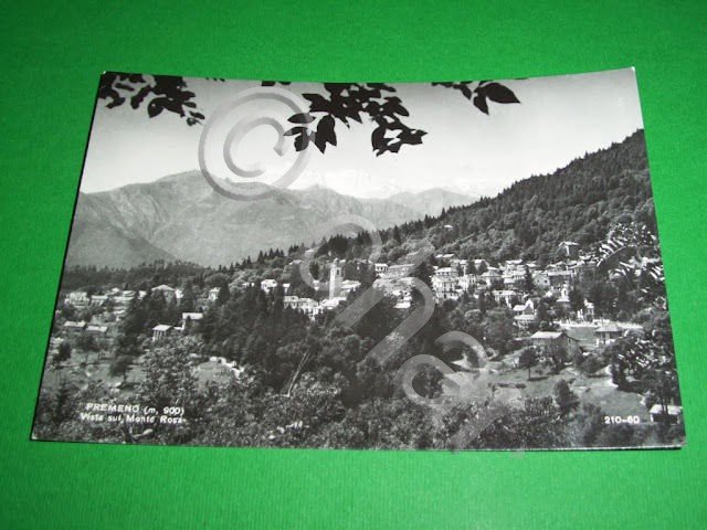 Cartolina Premeno - Panorama col Monte Rosa 1965