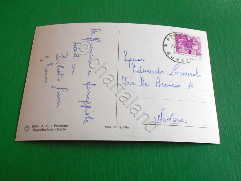 Cartolina Premeno - Vista dal Pian di Sole 1955 ca