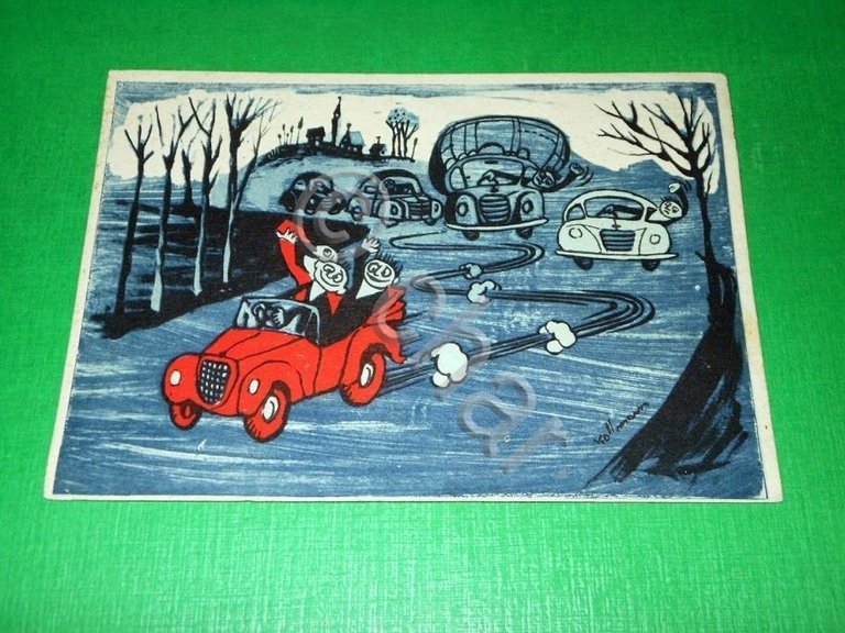 Cartolina Propaganda Campagna Aquila per la Sicurezza del Traffico 1955 …