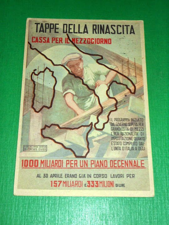 Cartolina Propaganda Tappe della Rinascita - Cassa per il Mezzogiorno …