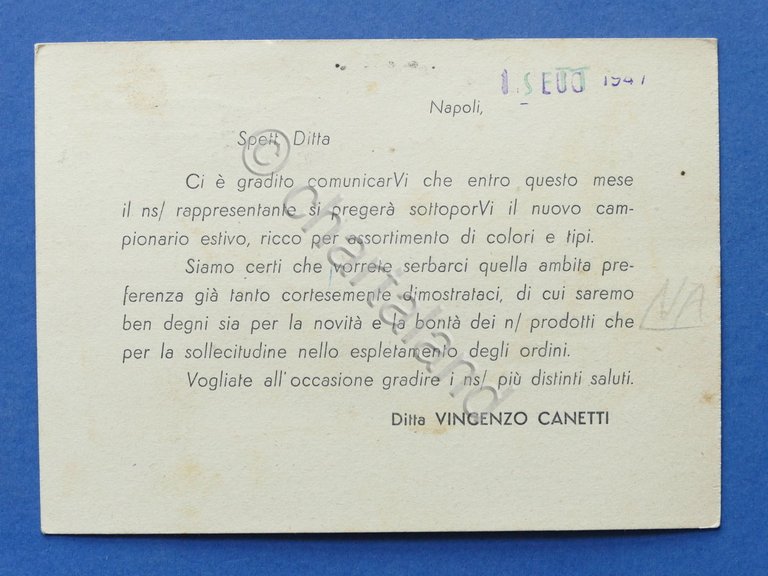 Cartolina Pubblicitaria - Industria Pelletterie Vincenzo Canetti - Napoli - … | Immagine Gallery 4