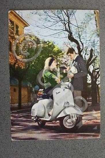 Cartolina Pubblicitaria - Vespa 125 - Sestri Genova anni '50 …