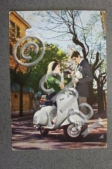 Cartolina Pubblicitaria - Vespa 125 - Sestri Genova anni '50 …