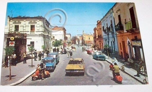 Cartolina Pulsano Via Costantinopoli Taranto 1970.