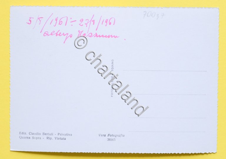 Cartolina Quarna Sopra Albergo Monte Mazzocone 1961