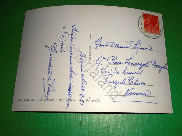 Cartolina Quarna Sotto - Ingresso alla Chiesa e scorcio panoramico …