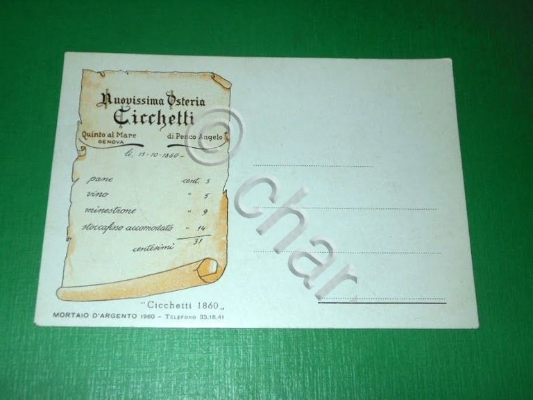 Cartolina Quinto al Mare ( Genova ) - Osteria Cicchetti …
