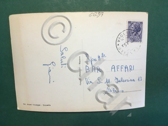 Cartolina Quistello - Mantova - Ponte sul Secchia - 1953