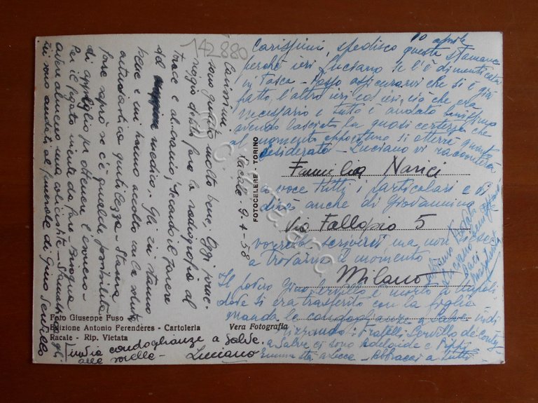 Cartolina Racale (Lecce) - Piazza Mercato - 1958