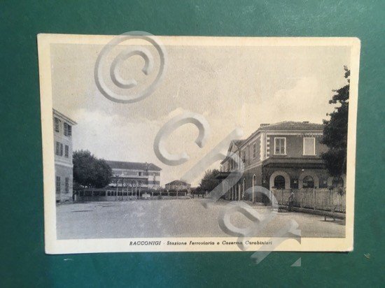 Cartolina Racconigi - Stazione e Caserma Carabinieri - 1930 ca.