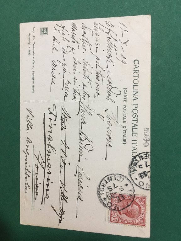 Cartolina Racconigi - Villa Berroni - 1909