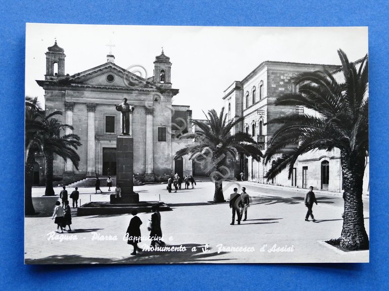 Cartolina Ragusa - Piazza Cappuccini e Monumento a S. Francesco …