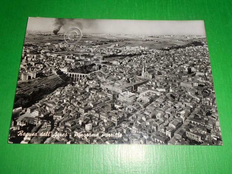 Cartolina Ragusa dall' aereo - Panorama parziale 1965.