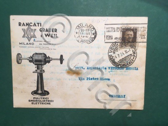 Cartolina Rancati Grauer e Weil - Milano - 1934