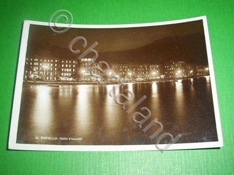 Cartolina Rapallo - Notte d' incanto 1936.