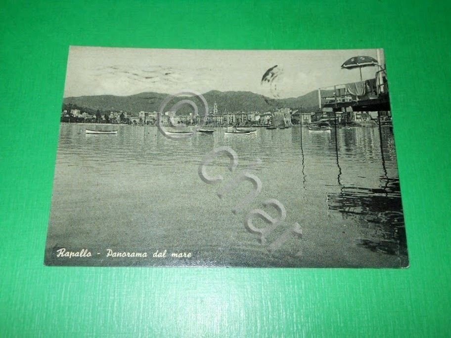 Cartolina Rapallo - Panorama dal mare 1955.