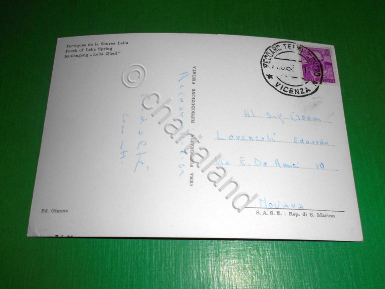 Cartolina Recoaro Terme - Porticato - Fonte Lelia 1962