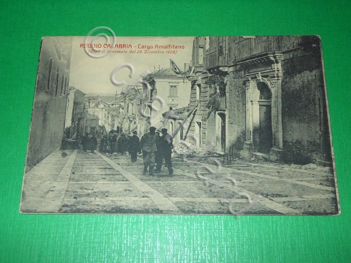 Cartolina Reggio Calabria - Largo Amalfitano ( dopo il terremoto …