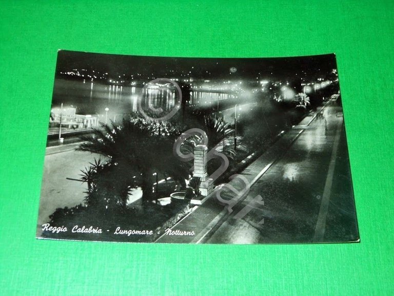 Cartolina Reggio Calabria - Lungomare - Notturno 1958.