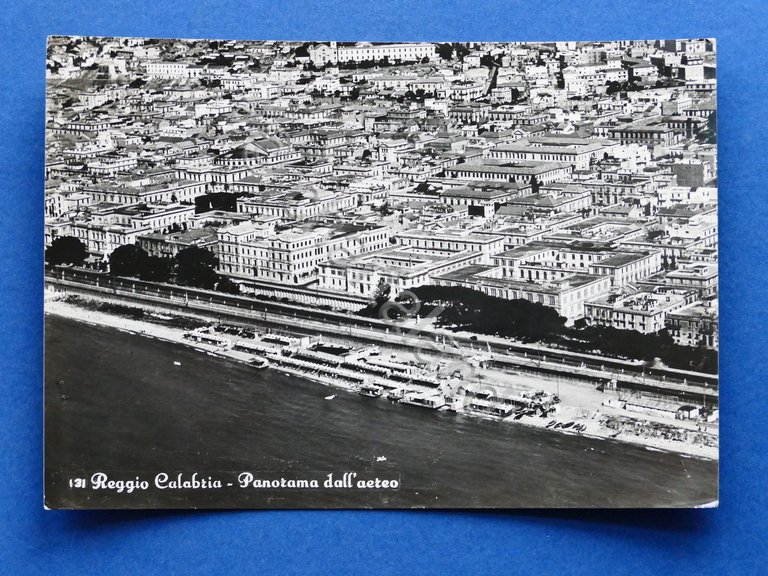Cartolina Reggio Calabria - Panorama dall'aereo - 1961