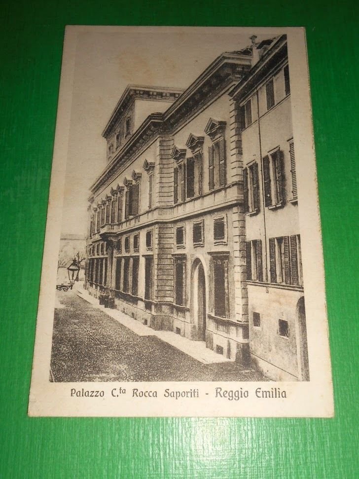 Cartolina Reggio Emilia - Palazzo Rocca Saporiti 1918.