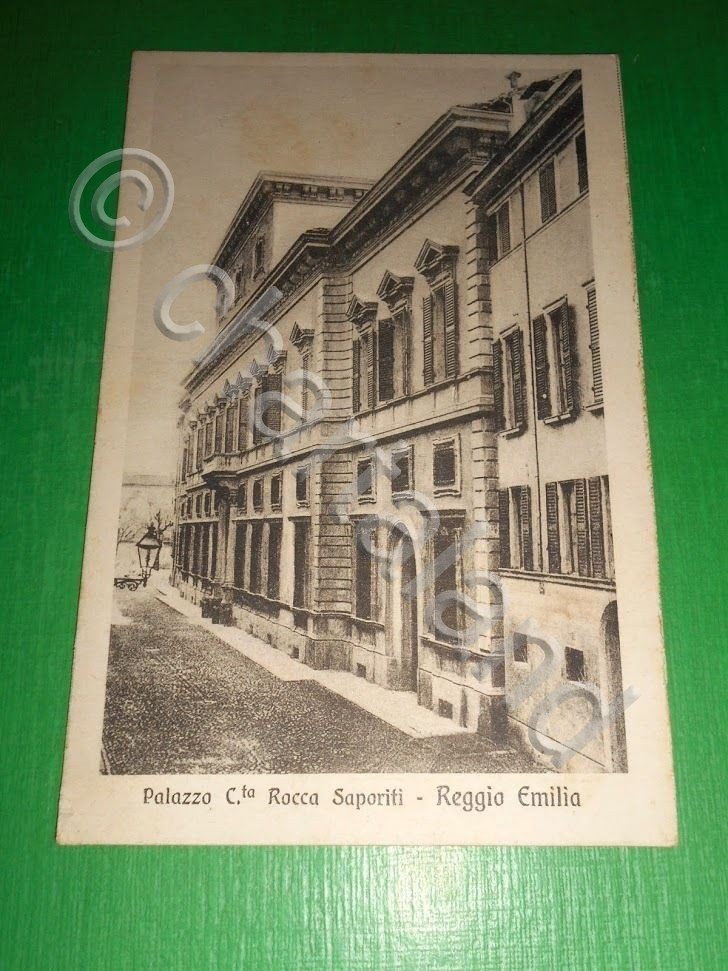 Cartolina Reggio Emilia - Palazzo Rocca Saporiti 1918.