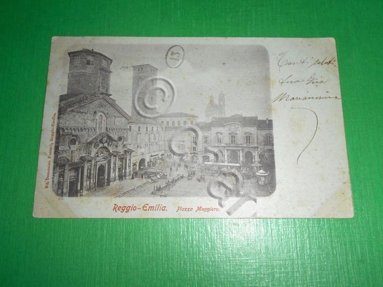 Cartolina Reggio Emilia - Piazza Maggiore 1900.