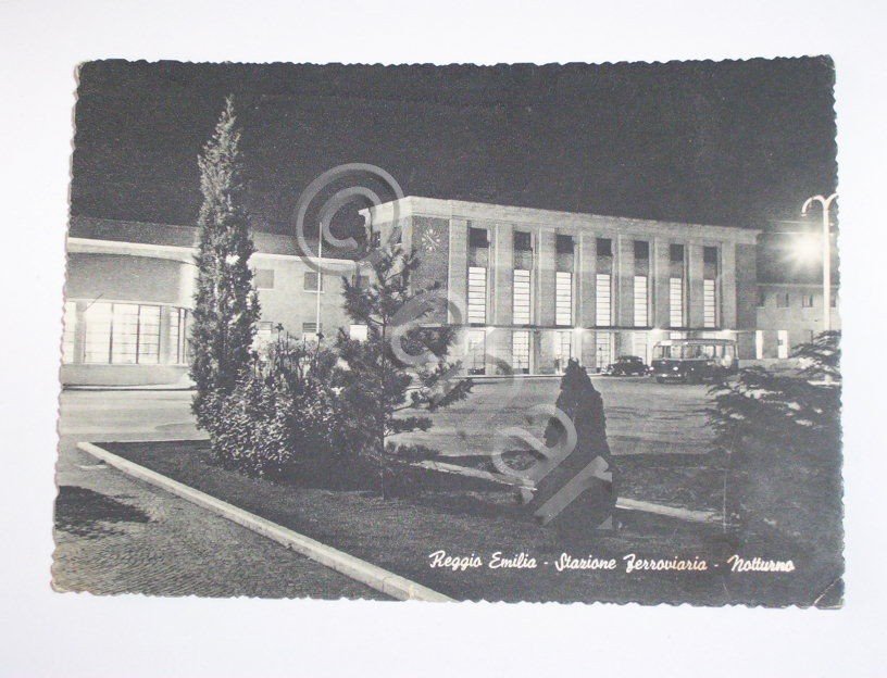 Cartolina Reggio Emilia - Stazione ferroviaria 1956