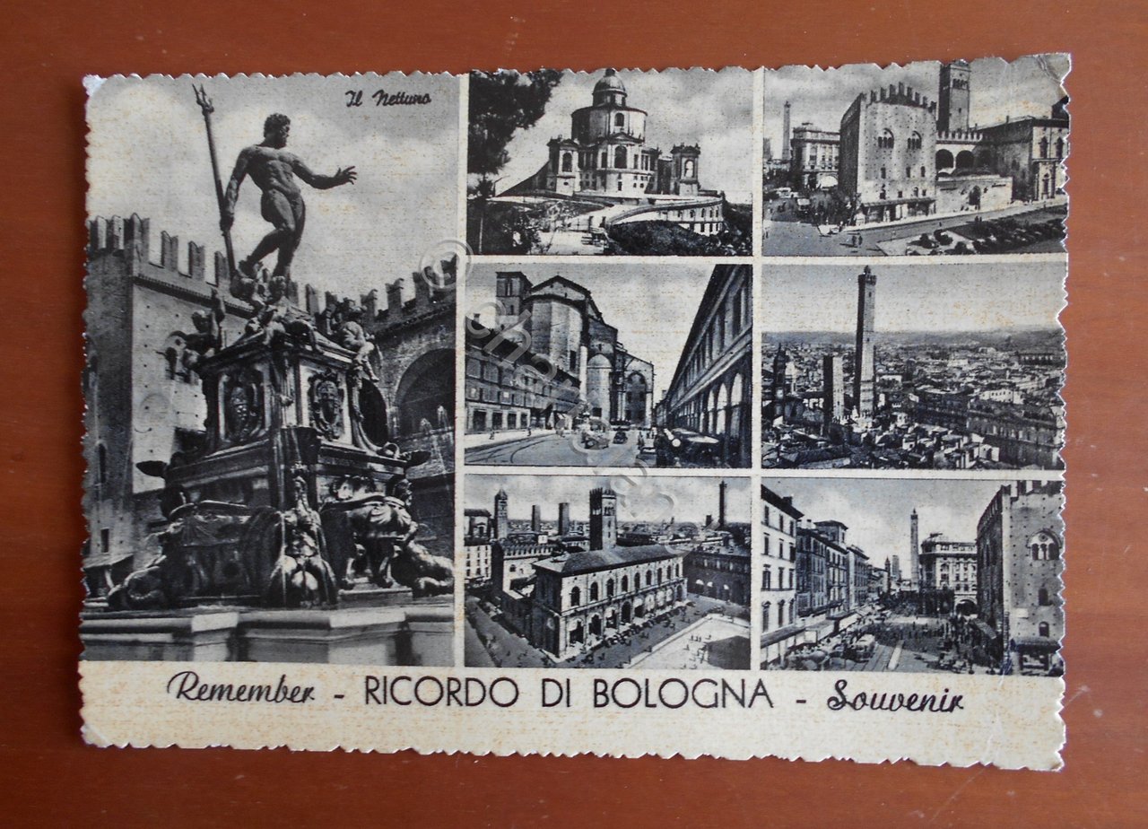 Cartolina Remember - Ricordo di Bologna - Souvenir - 1955