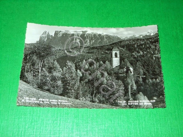 Cartolina Renon presso Bolzano - S. Giacomo verso le Dolomiti …