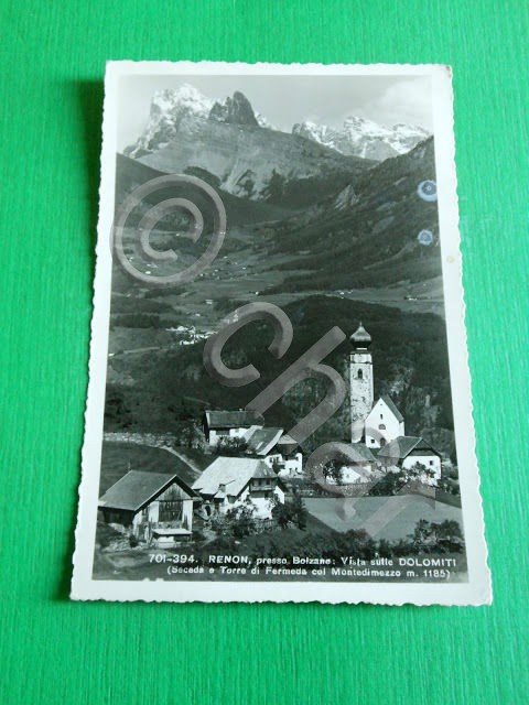 Cartolina Renon presso Bolzano - Vista sulle Dolomiti 1950.