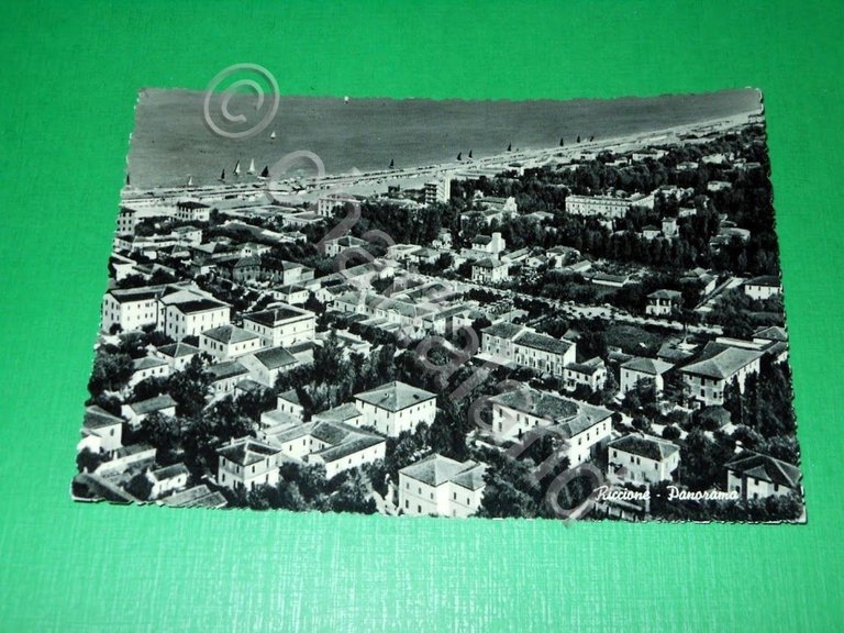 Cartolina Riccione - Panorama 1952.