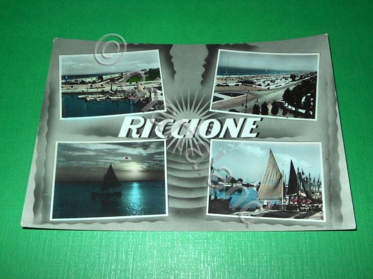 Cartolina Riccione - Vedute diverse 1955