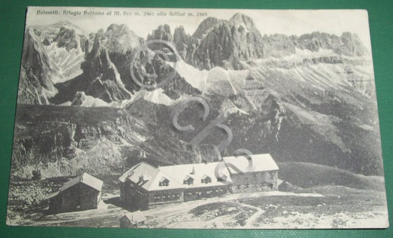 Cartolina Rifugio Bolzano al M. Pez allo Sciliar 1938