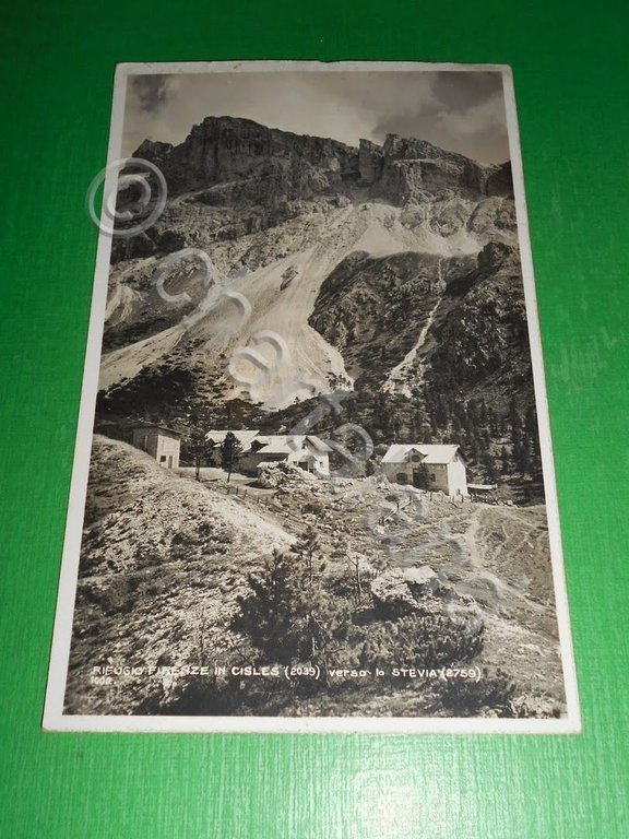 Cartolina Rifugio Firenze in Cisles verso lo Stevia 1928.