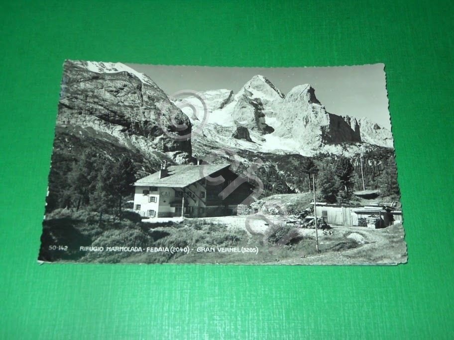 Cartolina Rifugio Marmolada - Fedaia - Gran Vernel 1949.