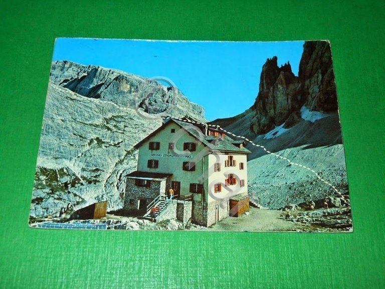Cartolina Rifugio Zsigmondy Comici alla Croda dei Toni 1982.