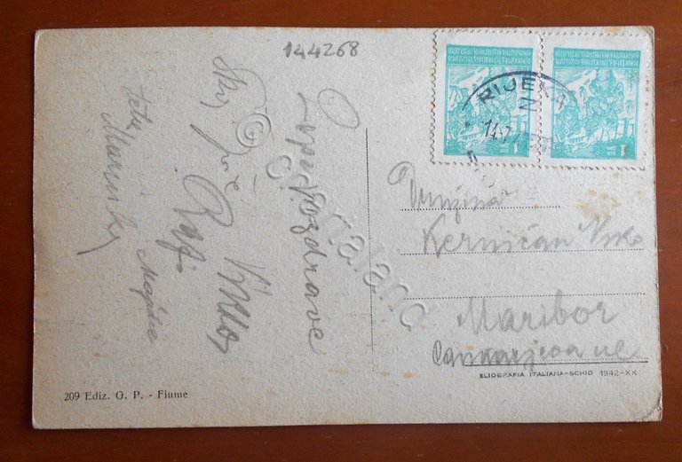 Cartolina Rijeka - Fiume - 1943